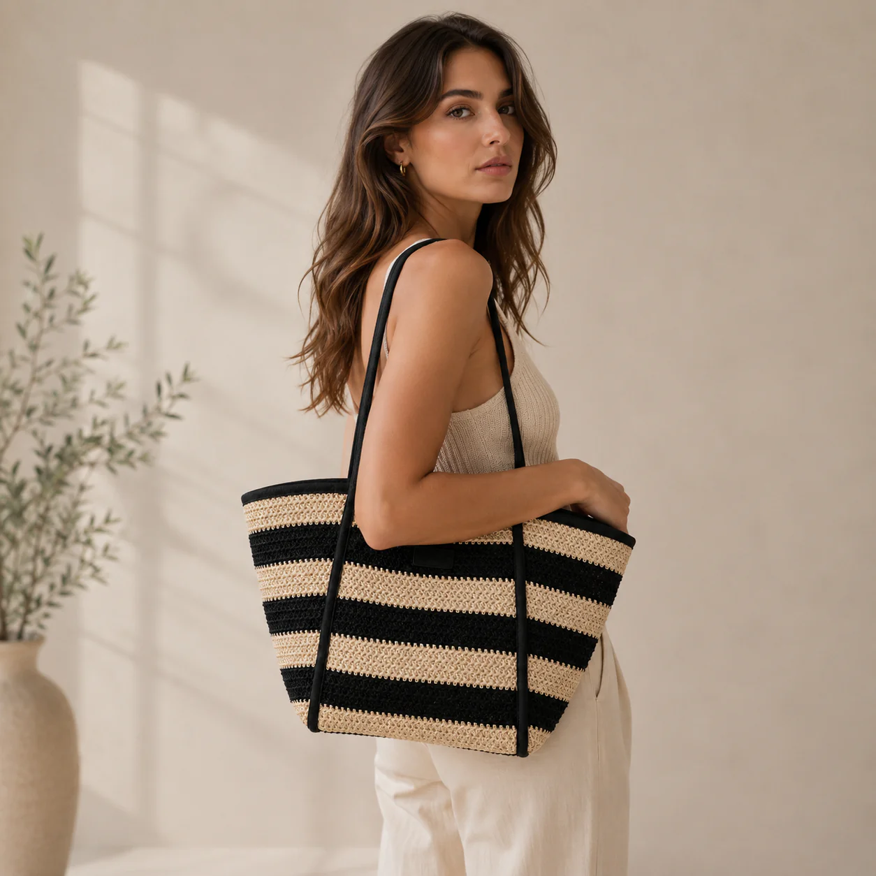 ACCESORIO BOLSOS DIARIO  RAPUR RAYAS NEGRO GRANDE - Image 2