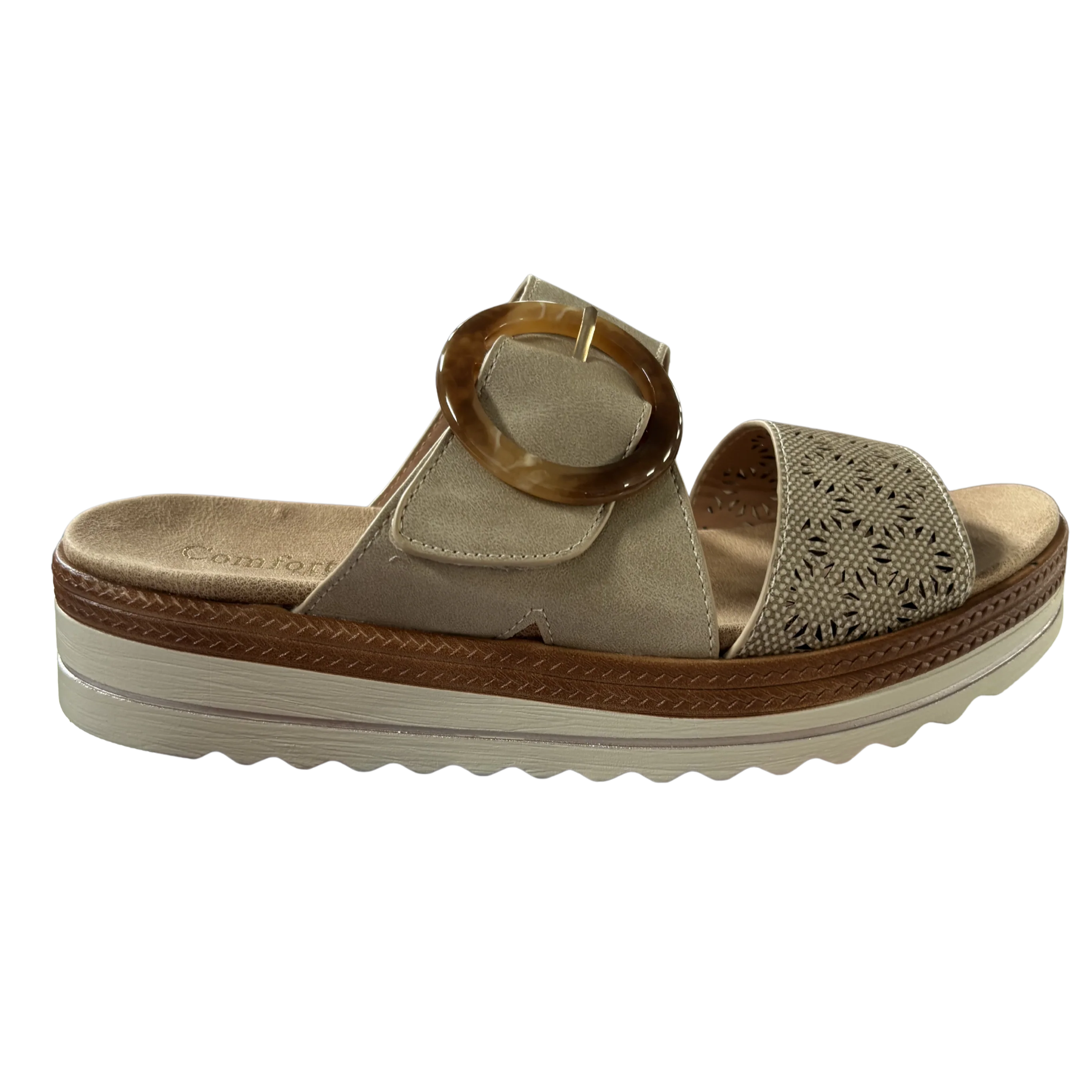 MUJER SANDALIA COMODO  BEIGE RELIEVE - Image 3