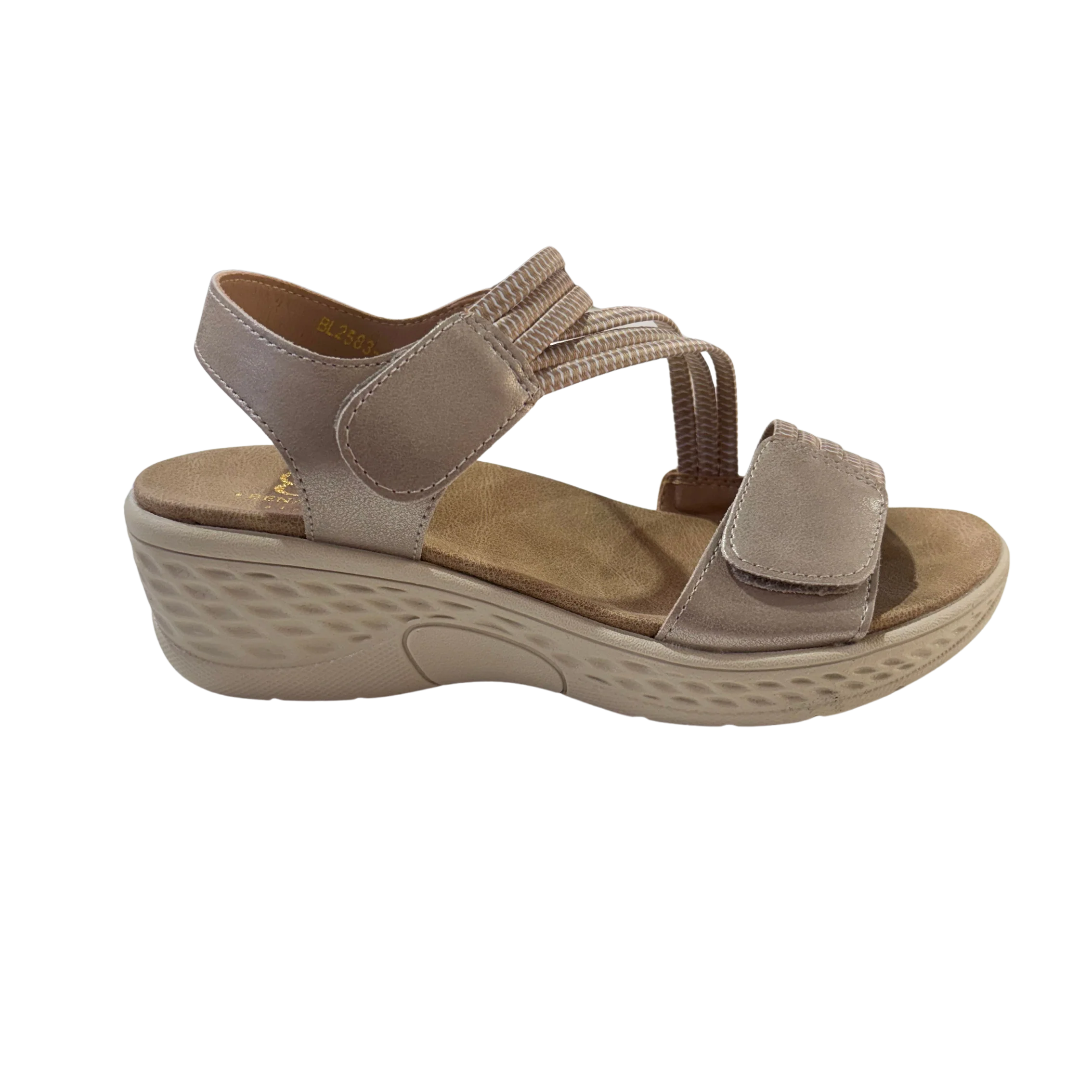 MUJER SANDALIA COMODO CUÑA BEIGE - Image 3