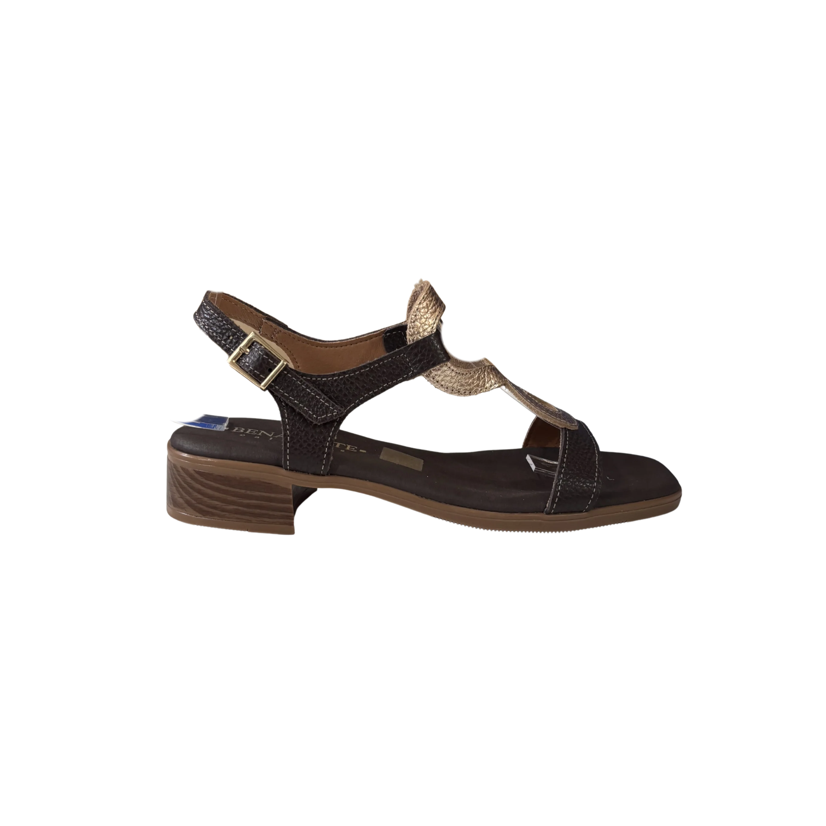 MUJER SANDALIA PIEL  TACON JAZMIN MARRON COMBI - Image 3