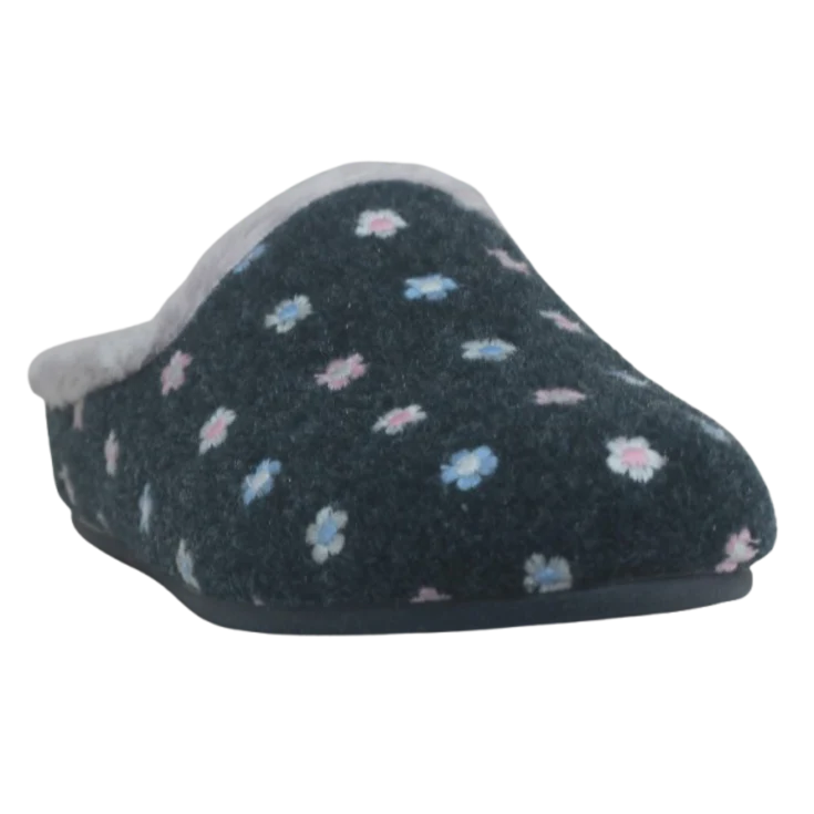 MUJER ZAPATILLAS DE ESTAR POR CASA PICOS FLOWERS (ZUECO RIBETE) MARIN - Image 2