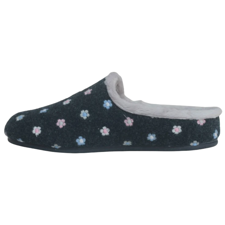MUJER ZAPATILLAS DE ESTAR POR CASA PICOS FLOWERS (ZUECO RIBETE) MARIN - Image 3