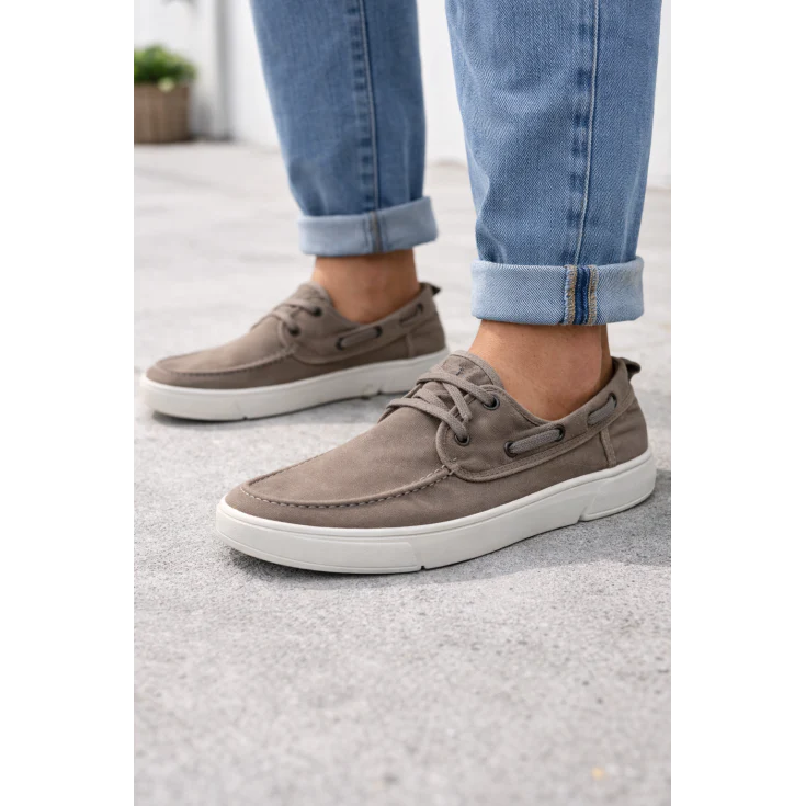 HOMBRE CASUAL ZAPATO CRO TEXTIL TAUPE - Image 4